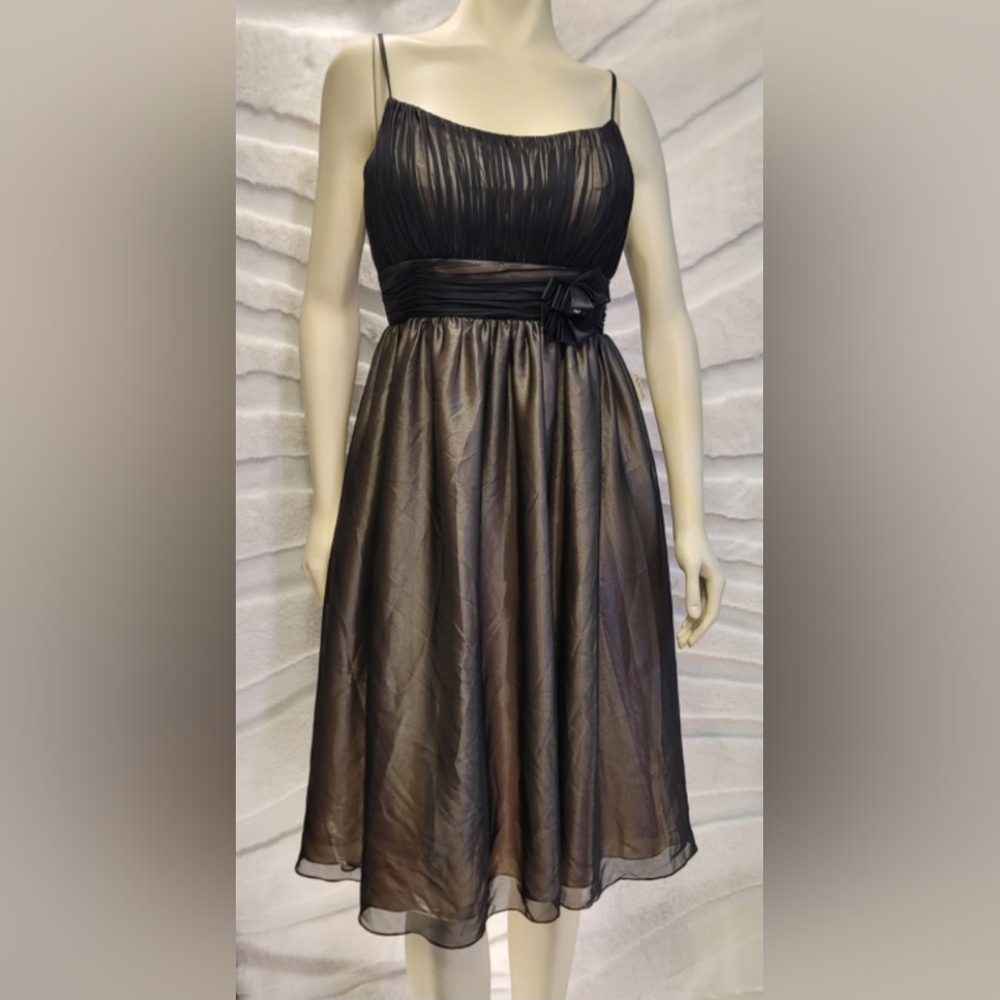 NWT VTG Bella Formals by Venus Black Sleeveless Midi Sz 10 Medium Dress Org $159